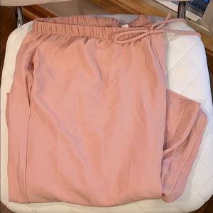 Blush pink wide leg pants